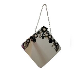 Elegant Black and Silver Accent Mirror